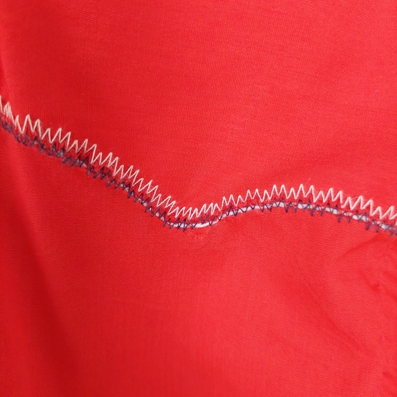 Wrangler Vintage Red Embroidered Western Long Tails Decorative Snap Shirt, 15.5 - Picture 5 of 14